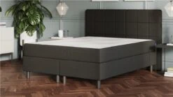 BETER BED Winkel 15 BETER BED Winkel -BETER BED Winkel Boxspring Emma Deluxe Elegant vlak met gestoffeerd matras dark grey