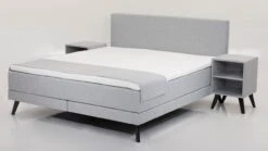 Nieuwe Producten -BETER BED Winkel Boxspring Viggo Promo vlak met gestoffeerd matras oakland grijs 1